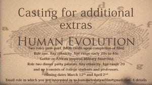 Read more about the article Now Casting Actors for 2 Roles in “Human Evolution Ep. 1” Filming in Charleston, SC