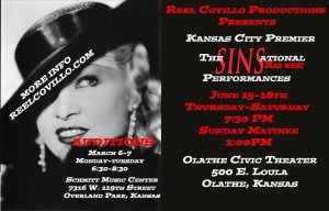 Auditions in Kansas City for Burlesque & Drag Performers “The SINSational Mae West” Show