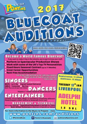UK Pontins 2017 Bluecoat Auditions for Singers and Performers