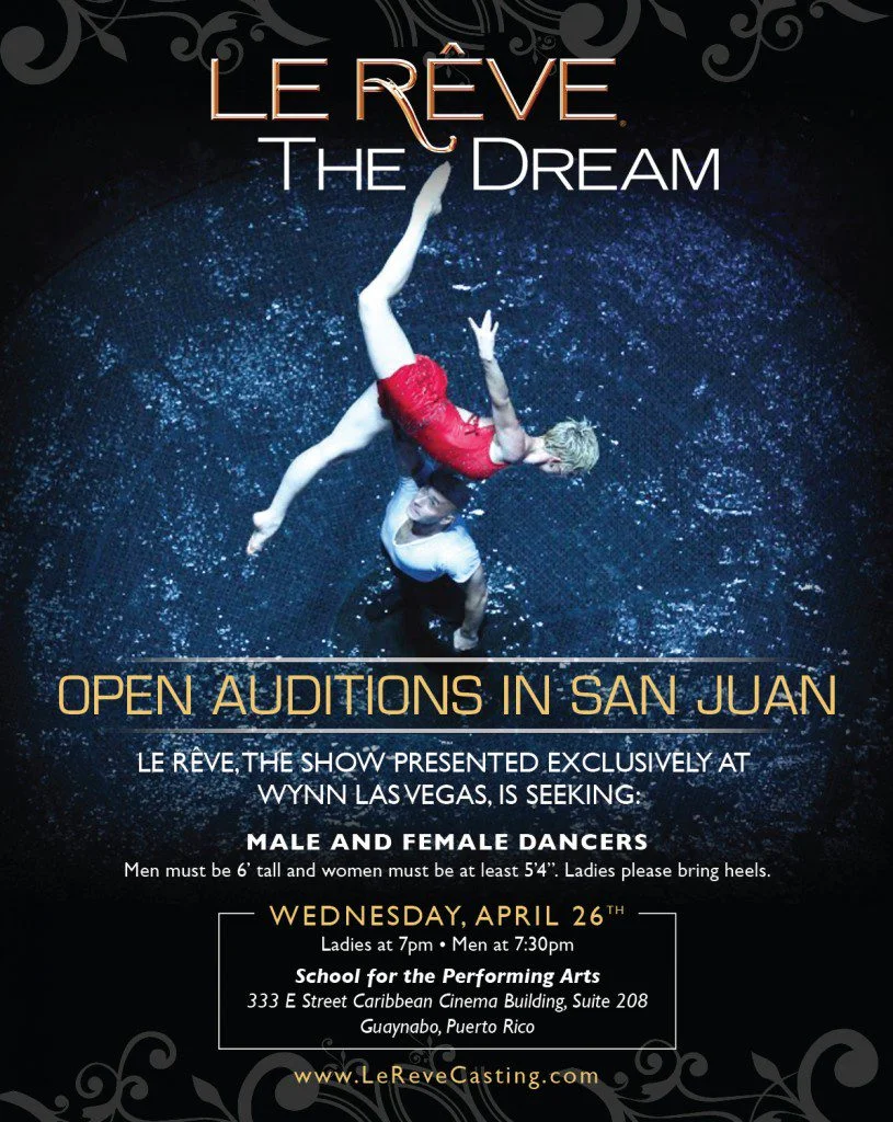 San Juan, Puerto Rico auditions for Le Reve
