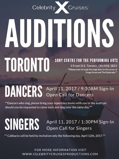 Cruise line auditions in Toronto