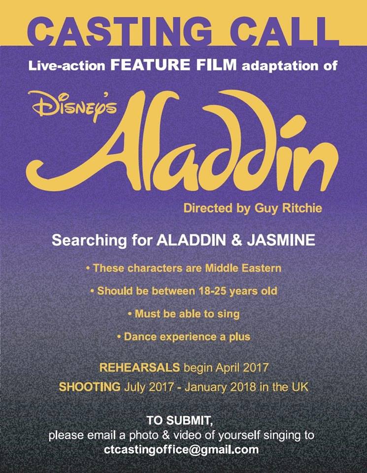 Aladdin audition flyer
