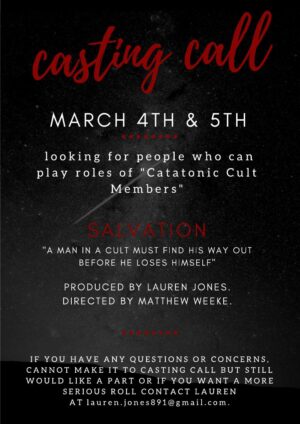 Open Auditions for Speaking Roles in St. Louis for “Salvation”