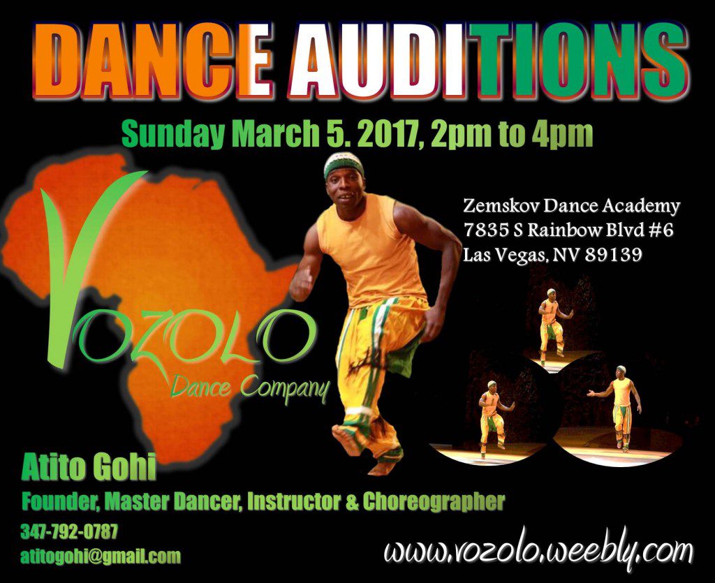 Volozo Dance Company audition flyer
