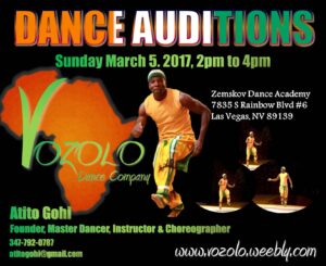 Open Auditions in Las Vegas for Volozo Dance Company