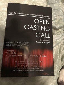 Read more about the article Open Auditions for Stage Play in Charlotte North Carolina