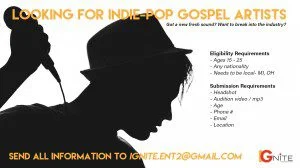 Read more about the article Ignite Entertainment Casting indie-pop gospel artists in Michigan / Ohio