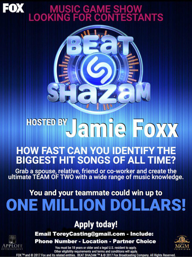 New Jamie Foxx Show Beat Shazam Now Casting Nationwide Auditions Free