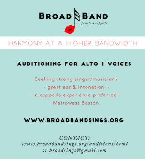 Female A Cappella Singing Group Seeks Experienced Alto in Boston