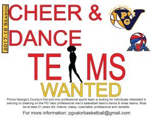 Read more about the article Auditions in Prince George’s County Maryland for Cheerleaders and Dance Teams
