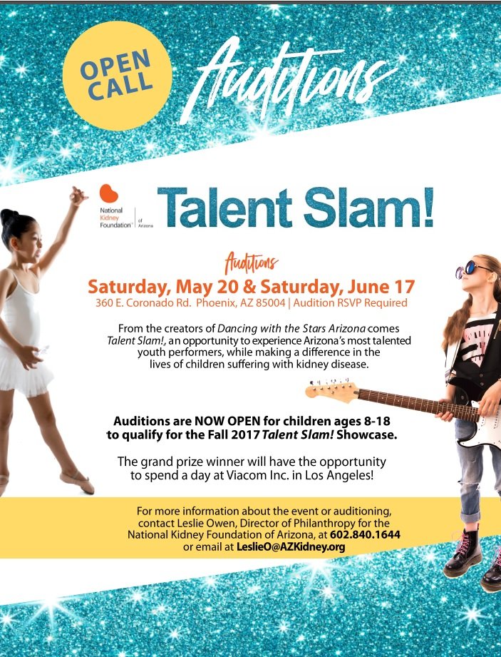 Phoenix, Arizona kids auditions for Arizona Talent Slam