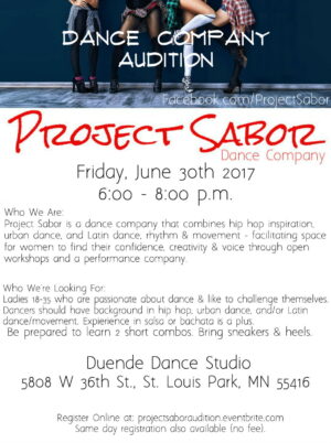 Auditions in Minneapolis, MN for Project Sabor Dance Company