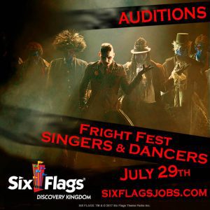 Auditions for Zombie Singers and Dancers for Six Flags in Vallejo, CA
