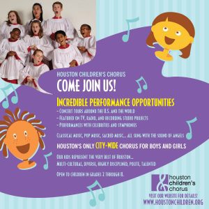 Auditions for Kids in Houston for Child Singer Performance / Workshop