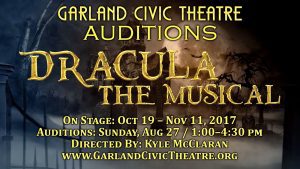 Read more about the article Theater Auditions in Garland (Dallas Area) Texas for Dracula Musical