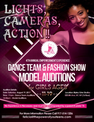 Modeling Auditions for Teen Girls in NYC for Power of You Teens” Fashion Show