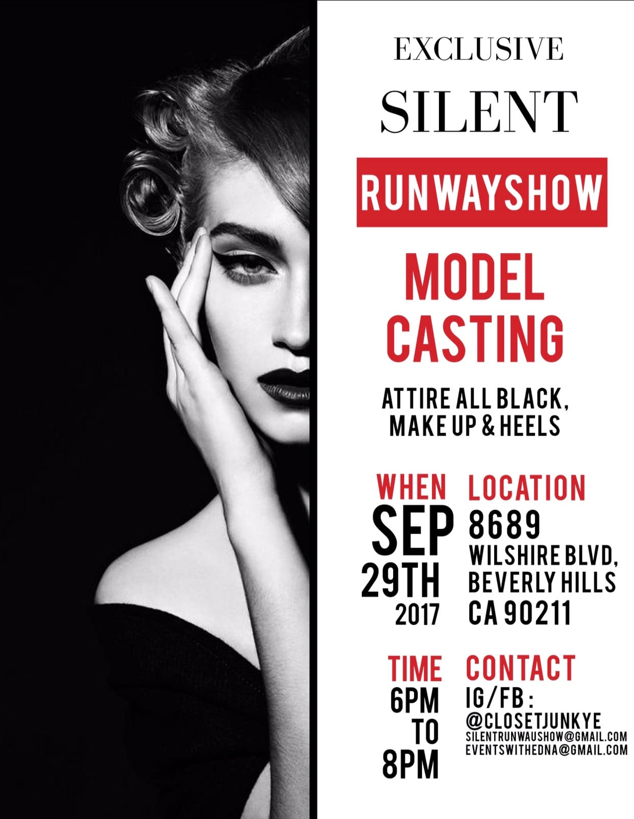 Modeling Auditions in Beverly Hills / Los Angeles Area Auditions Free