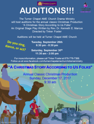 Open Auditions in Marietta, GA for “A Christmas Story According to Us Folks” Christian / Faith Based Play