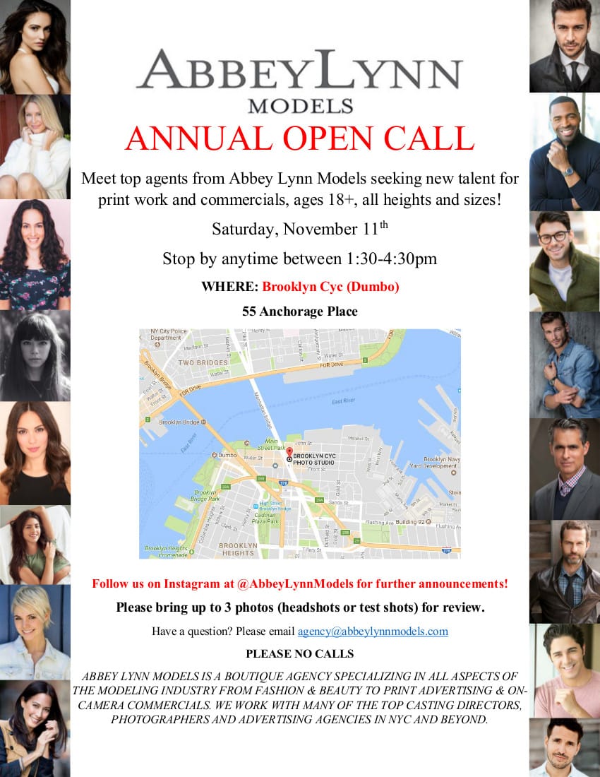 Modeling Auditions & Open Call for Modeling Agency in NYC Auditions Free