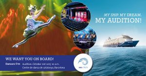 Open Dancer Auditions in Barcelona Spain for Cruise Line Show