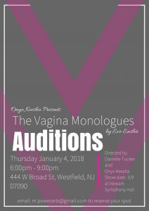 Read more about the article Open Auditions in Westfield New Jersey for “The V Monologues”