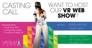 Boulder CO auditions for VR wed show