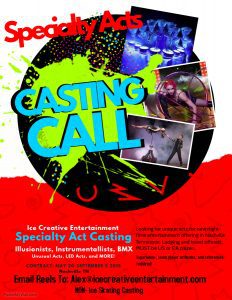 Read more about the article Nashville Theme Park Casting Performers and Specialty Acts
