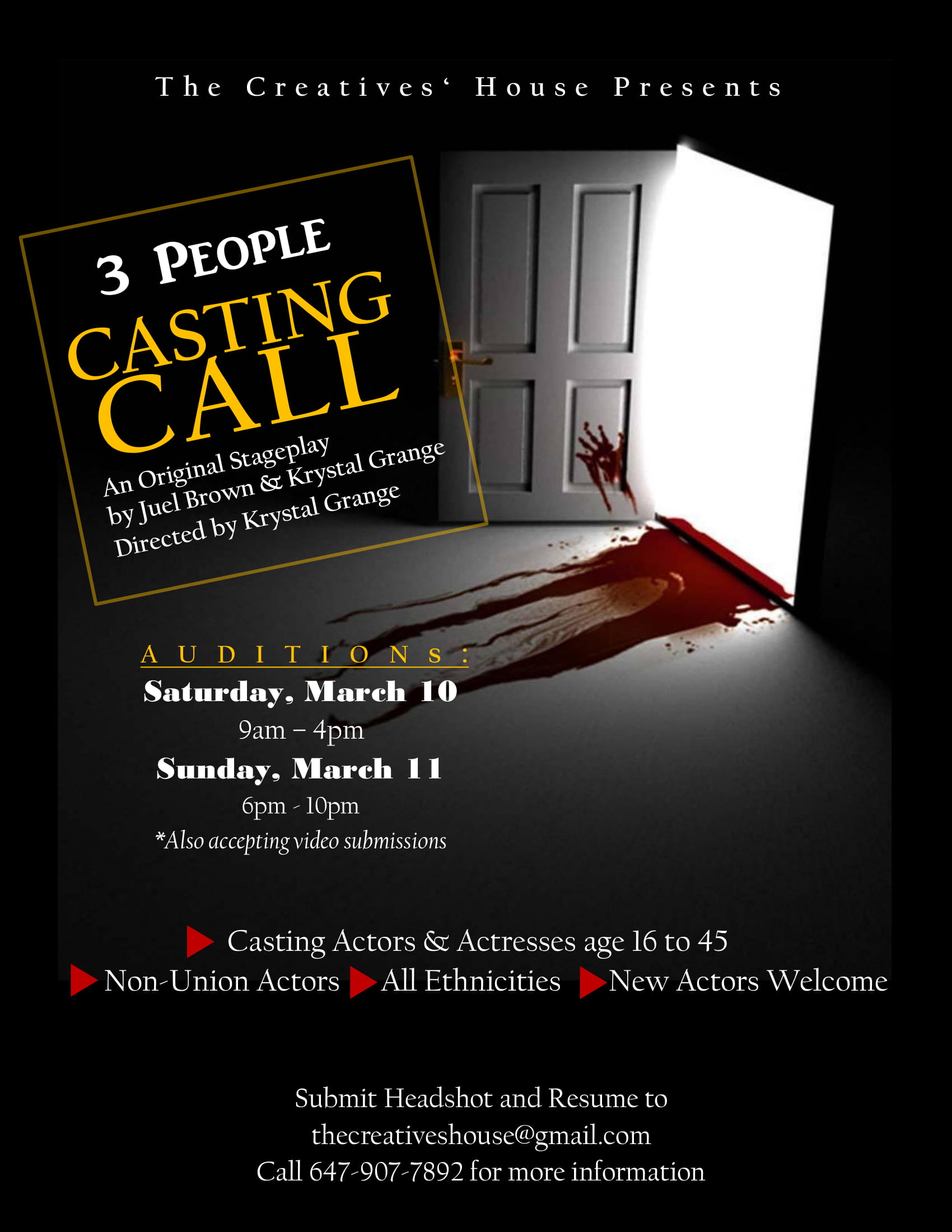 Read more about the article Theater Auditions in Toronto Canada For Original Stage Play