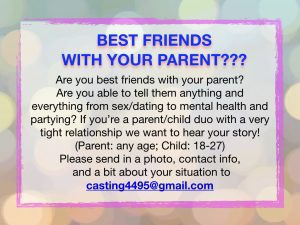 Read more about the article Casting L.A. Area Talk Show Guests Who Are BFF’s With Their Adult Kids
