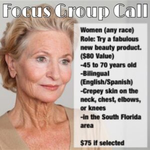 Focus Group Auditions in Miami for Women 55+