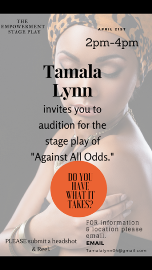Auditions in Charlotte for Stage Play “Against All Odds”