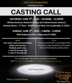 Open Casting Call in Ft. Lauderdale, FL for “A Not So Classic Christmas Carol”