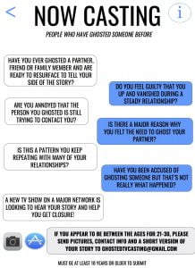 Read more about the article New Reality Show Casting People Who Got Ghosted Nationwide
