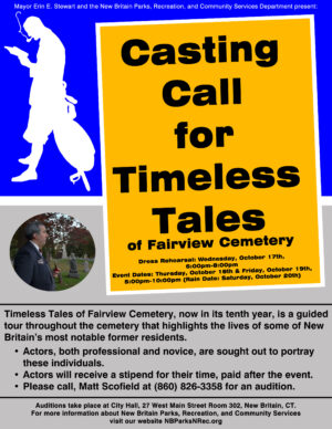 New Britain Parks is Holding Auditions for “Timeless Tales of Fairview Cemetery” in CT