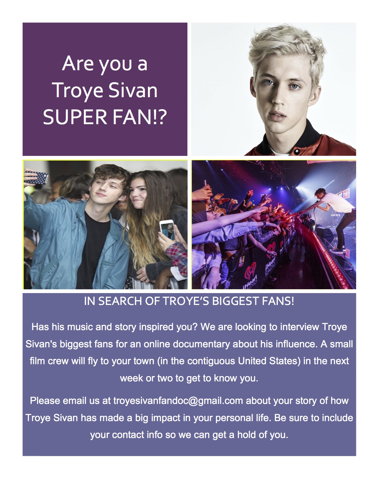 Read more about the article Casting Troye Sivan Superfans Nationwide