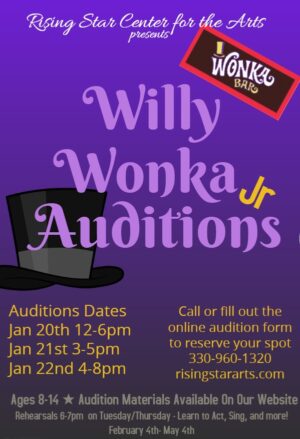 Akron Ohio Theater Auditions for Kids on Willy Wonka Junior