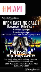 Read more about the article Auditions for Hip Hop Artists and Rappers in Miami
