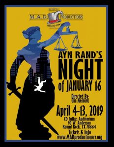 Read more about the article Auditions in Austin for “The Night Of January 16th” by Ayn Rand