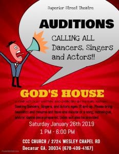 Read more about the article Atlanta Actors for Play “God’s House”
