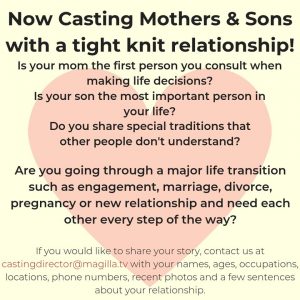 Read more about the article Casting Moms and Their Sons for Reality Show
