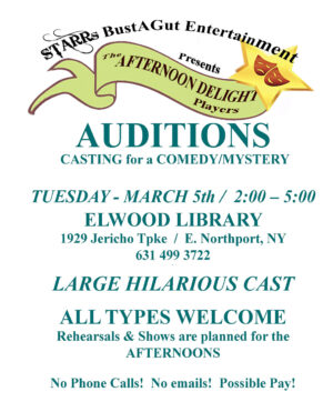 Theater Auditions in Long Island for “Oy! A Murder”
