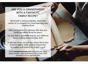 Read more about the article Casting Call for Grandparents That Like To Cook in Los Angeles
