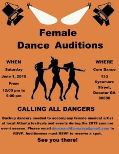 Read more about the article Open Backup Dancer Auditions for Music Artist in Atlanta
