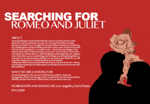 Read more about the article Casting Asian Pacific Islander Americans for “Searching for Romeo & Juliet”