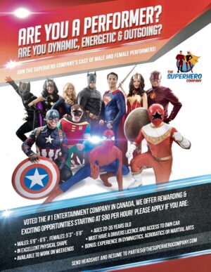 The Superhero Company Casting Male Performers in Toronto, Canada