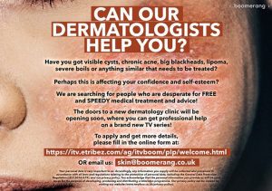 UK Reality Show Casting People in the UK With Skin Conditions