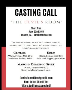 Read more about the article Atlanta Area Auditions for Speaking Movie Roles