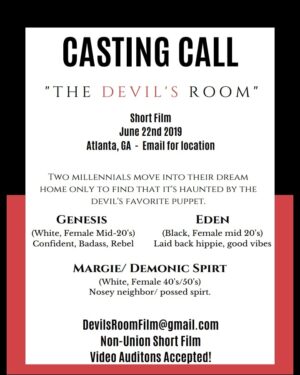 Atlanta Area Auditions for Speaking Movie Roles