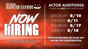 Read more about the article Auditions in Los Angeles for Scare Actors for The Haunted Hayride