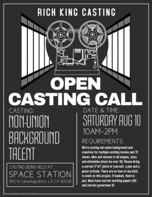 Open Casting Call in Los Angeles for Paid Movie Extras
